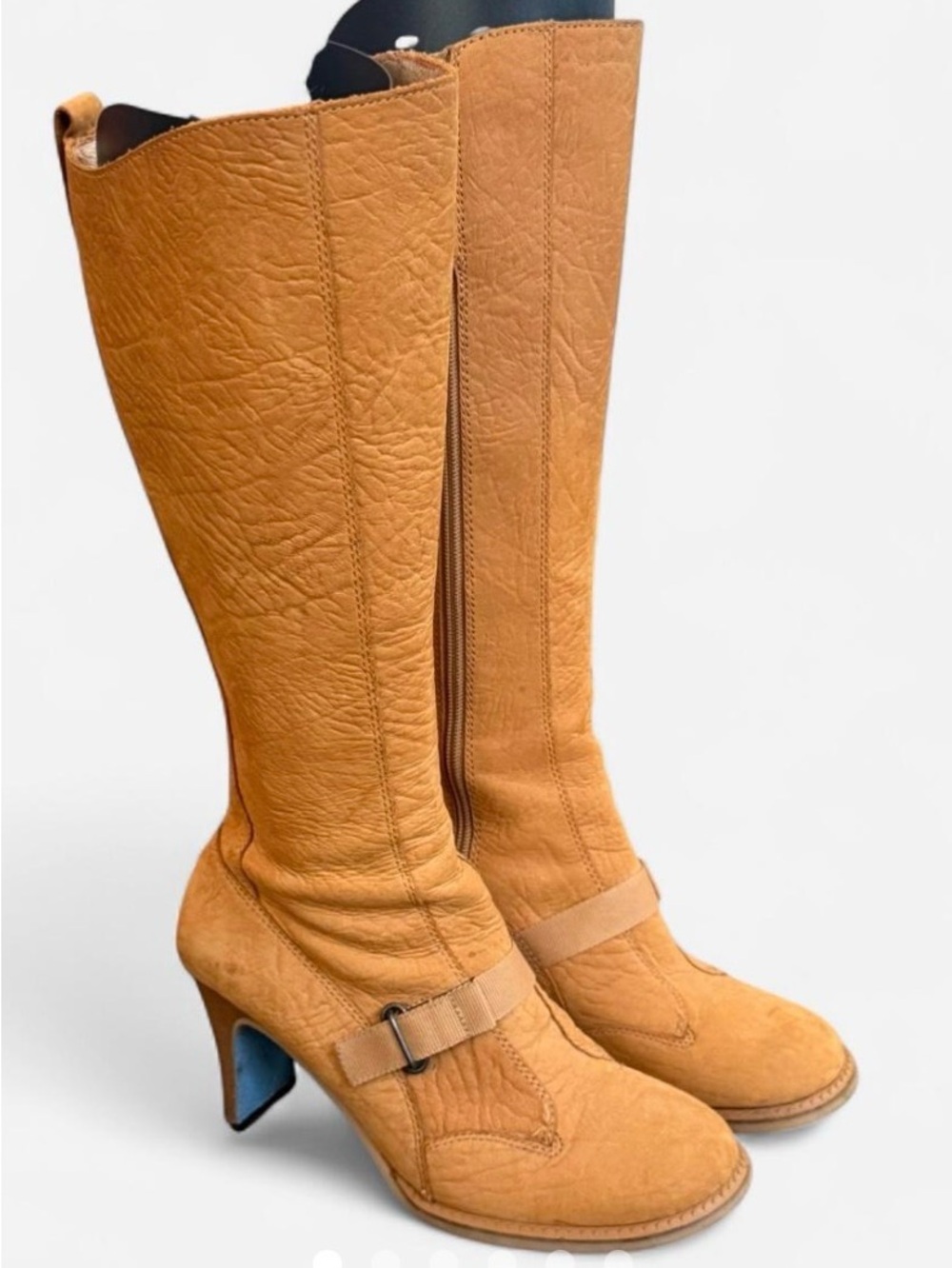 Vintage Y2k Diesel Betty Tall Tan Genuine Leather Heeled Boots - 7.5